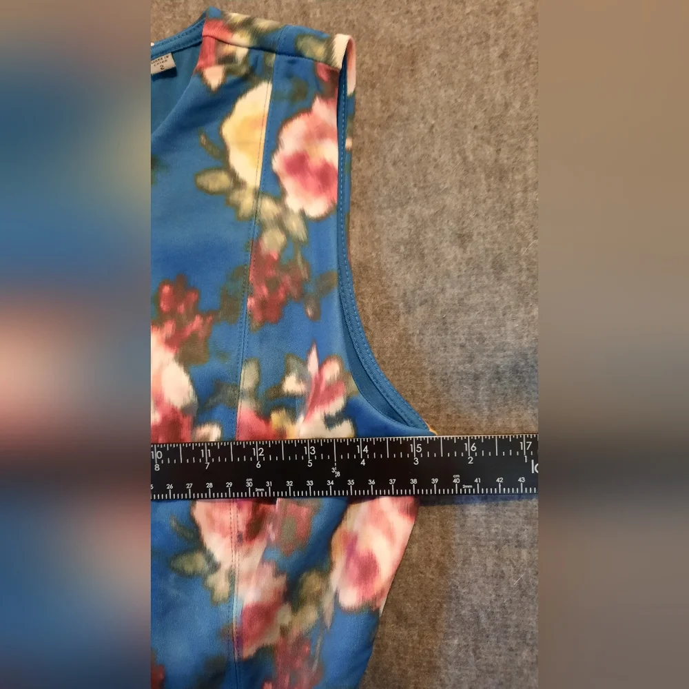 Kut From The Cloth Dress Womans 2 Blue Floral Sleeveless Formal Party Whimsical - Picture 9 of 13